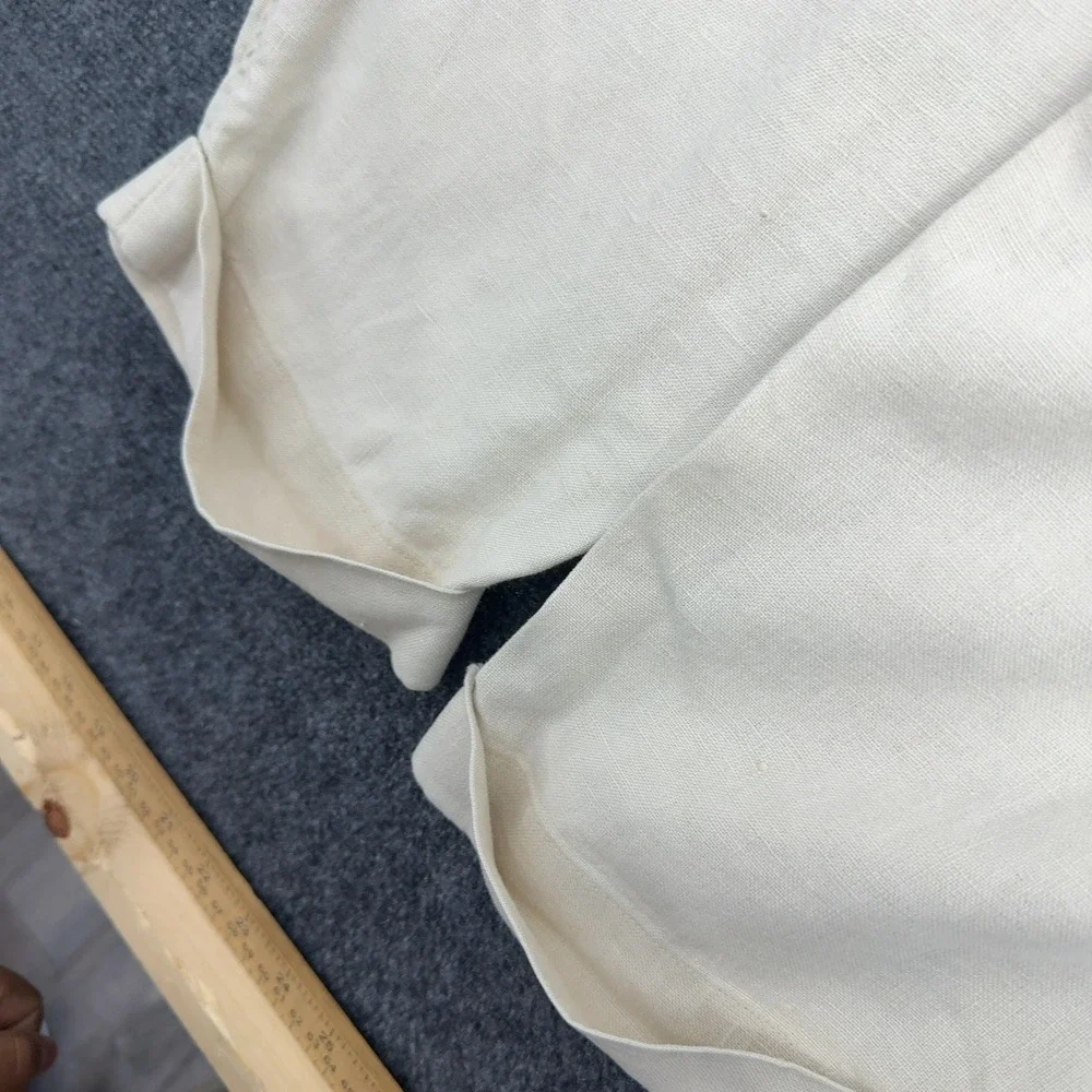 Vintage Gap Pants Mens 36/34 Cream Linen Pleated Relaxed Trousers Casual Style